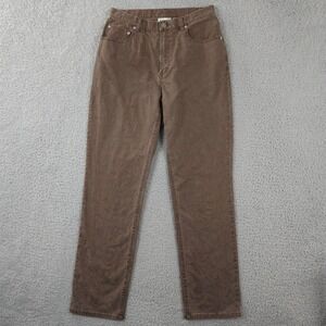 Vintage Chicos Design Jeans Womens 0 US 4 Brown Textured Floral Taper Leg Pants
